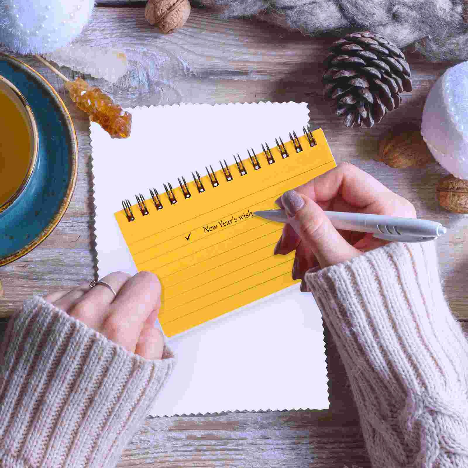 Colored Coil Pcs Small Study Portable Notepads Papers Flash Revision Cards Cards Notebooks Study Office Writing