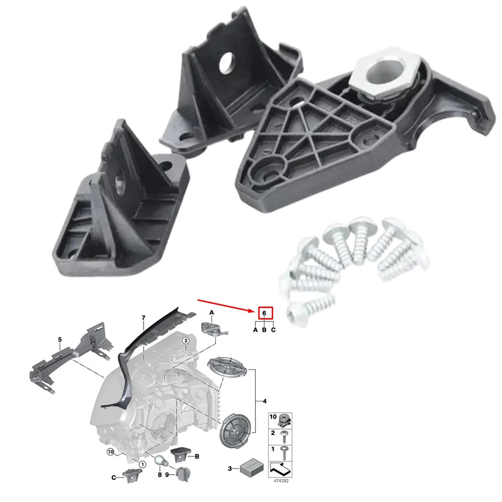 

63117495132 63117214945 Headlight Bracket Repair Kit For Bmw For 5 Series G30 LCI G31G38 2018-2020 Replacement Headlight Bracket