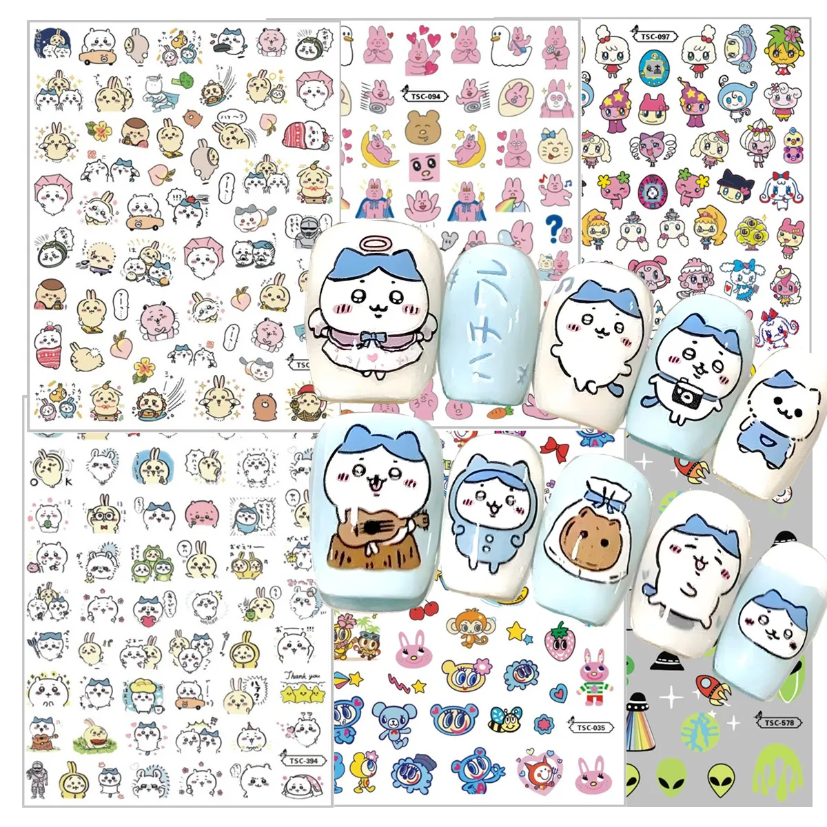 

TSC-035 angle blue new cute SUPER nail slider anime age 3d Nail sticker Nails products for nails