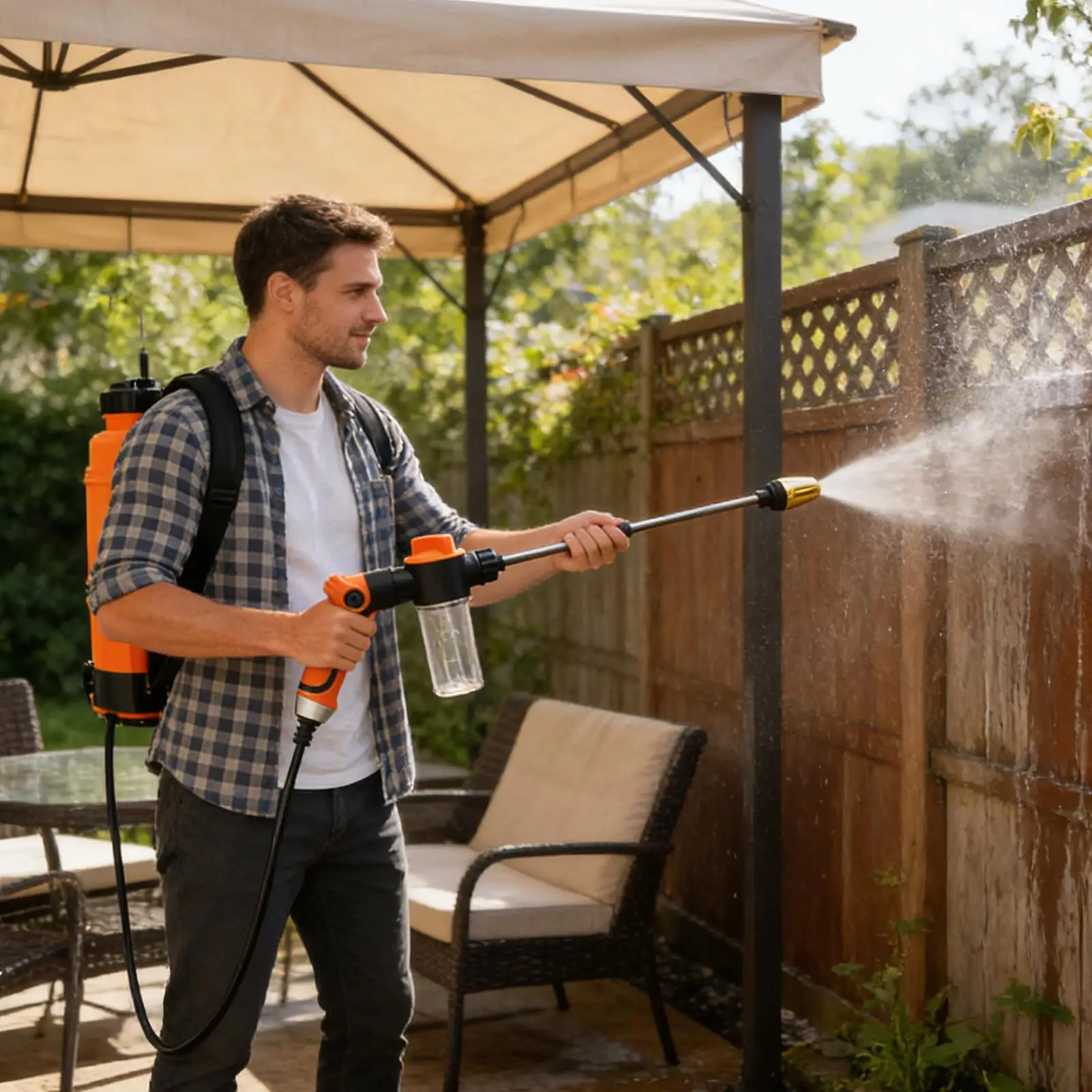 

Насадка для шланга высокого давления, усиленная, регулируемая, мощная, для мойки автомобилей и полива растений