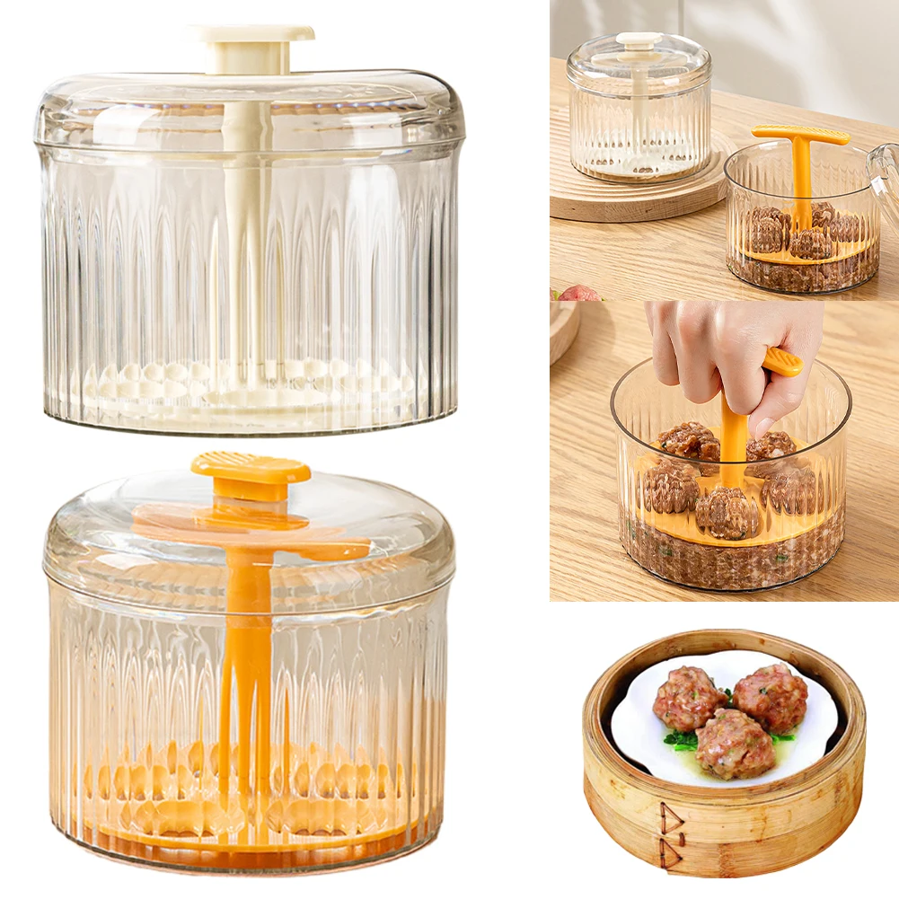 

Translucent Manual Meatball Maker 5 Balls Meatball Maker Tool Round Fish Beaf Rice Ball Making Device Kitchen Gadgets