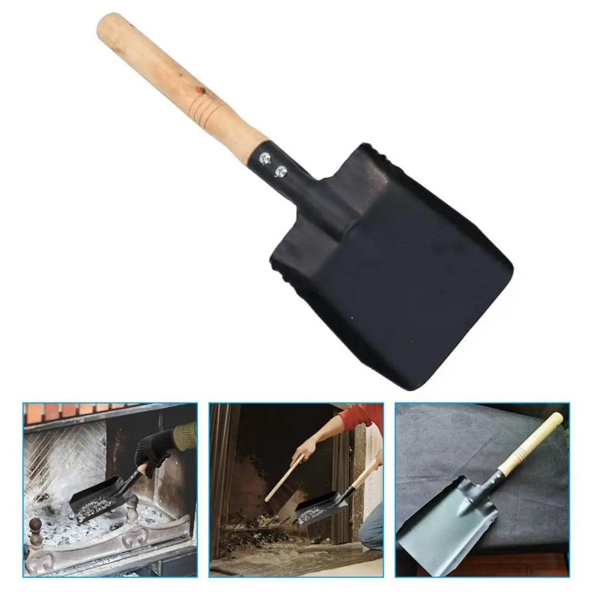 

Chimney Shovel Fireplace Shovel Steel Dustpan Ash Shovel Fireplace Cleaning Tools Wood Burner Accessories Manual Coal Shovels
