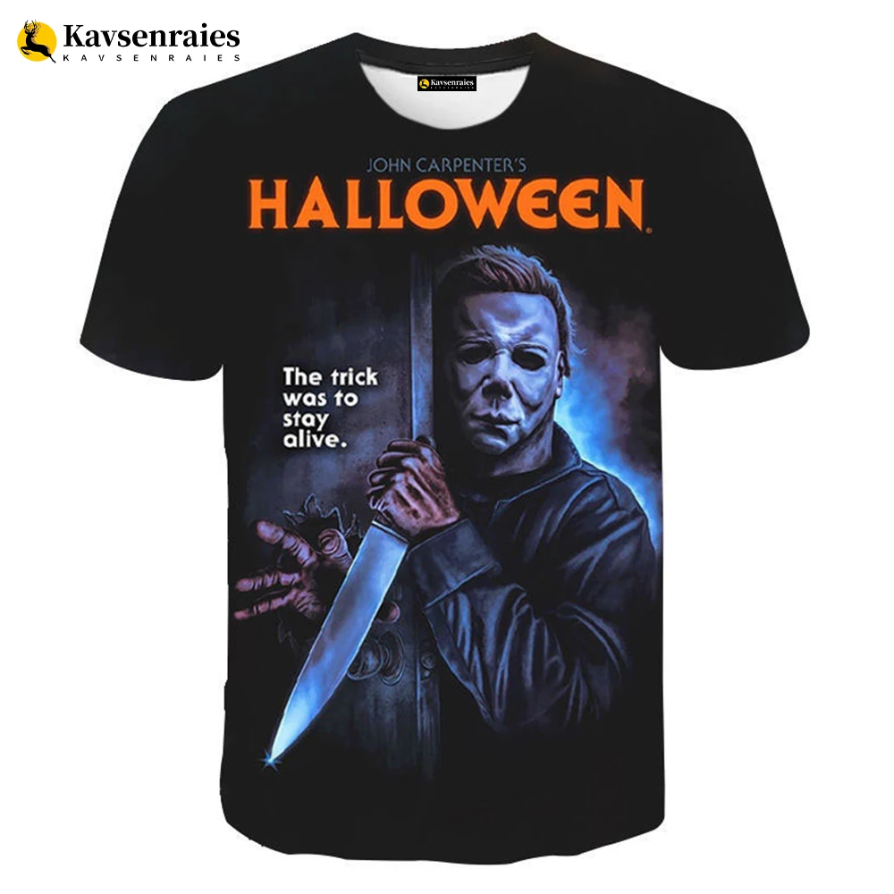 2022 Halloween Horror Michael Myers 3D Printed T-shirt Men Women Children T Shirt Boys Girls Cool Tops Short Sleeve Clothing