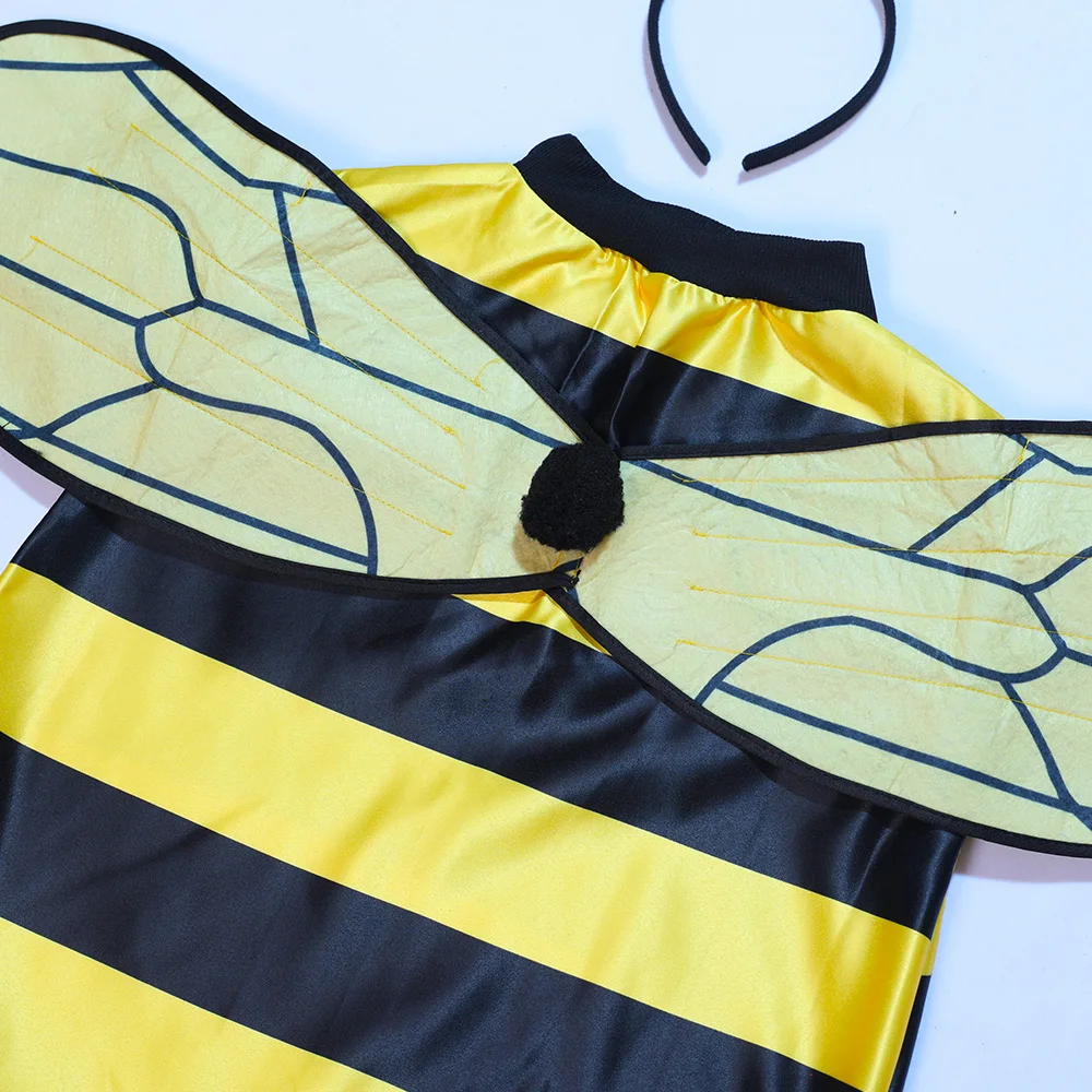 Little Dee Shaped Costume Cute Bee With Antennae Headband Long Socks Set Halloween Role-playing Performance Costume - view 3