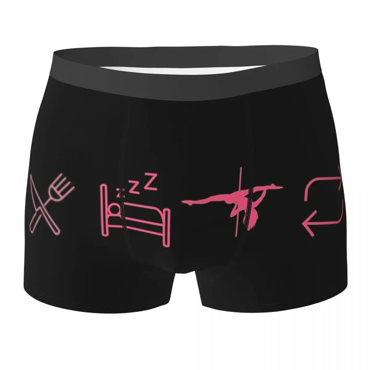 

Boxer Underpants Shorts Eat, Sleep, Pole Dance, Repeat - Black Icons Panties Men's Soft Underwear for Homme Man Boyfriend Gift