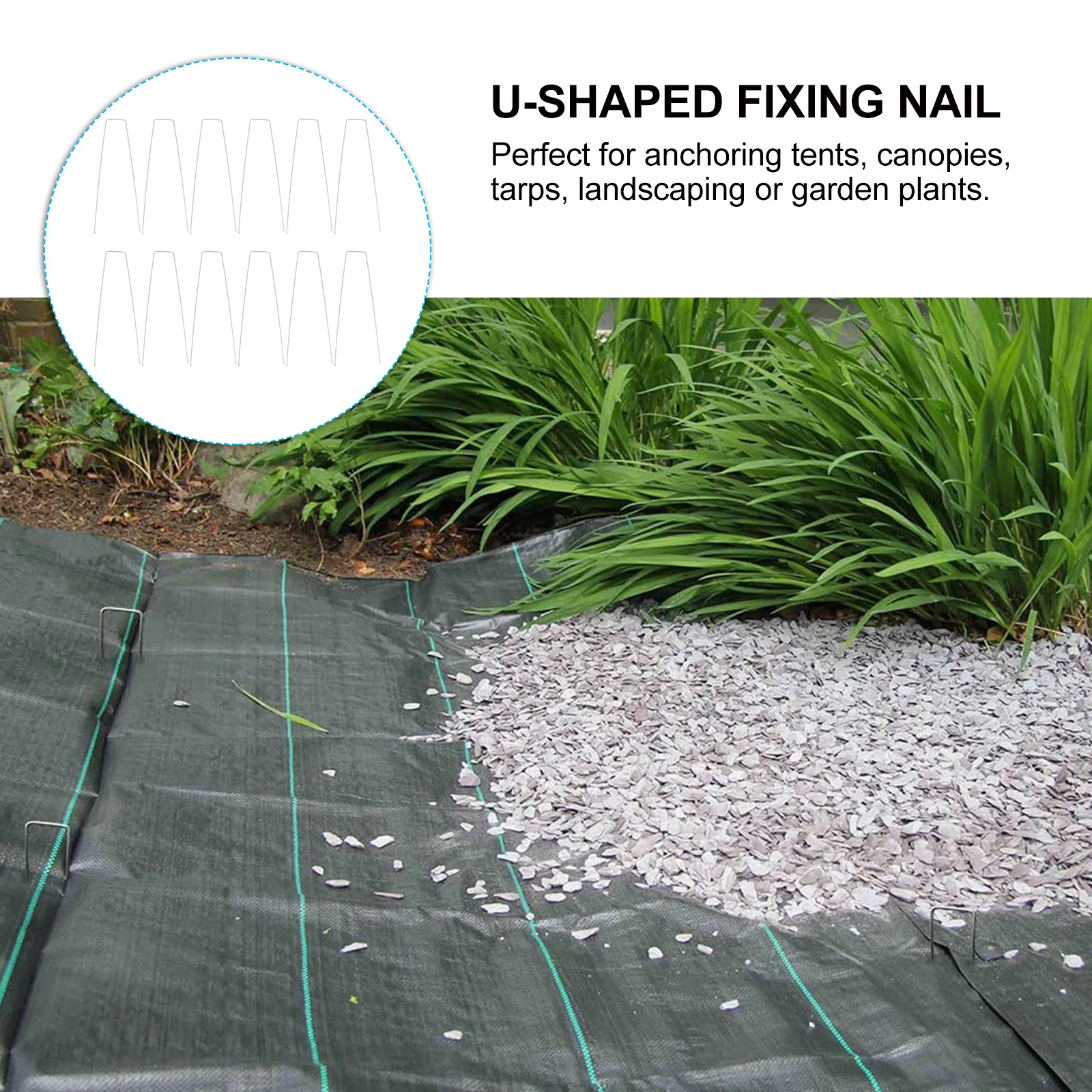 

100Pcs U-Shape Ground Nails Sturdy Trustworthy Tool for DIY Landscaping Projects Tents Canopies U-Shaped Fixing Nail