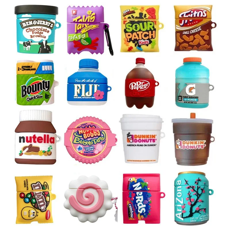 Funda para auriculares Ice Cream Snacks para AirPods 4 2024, funda de carga de auriculares de silicona para AirPods Pro 3 2, funda para AirPods 3 2 1