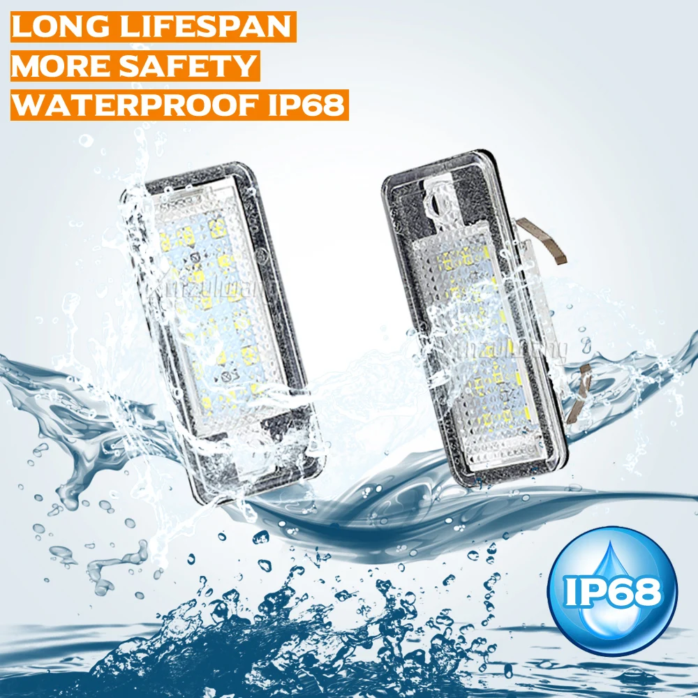 LED Number Plate Light For Audi A3 8P A4 B6 B7 S4 RS4 A6 RS6 S6 C6 S5 Cabrio Q7 A8 S8 RS4 Avant Error Free License Plate Lamp