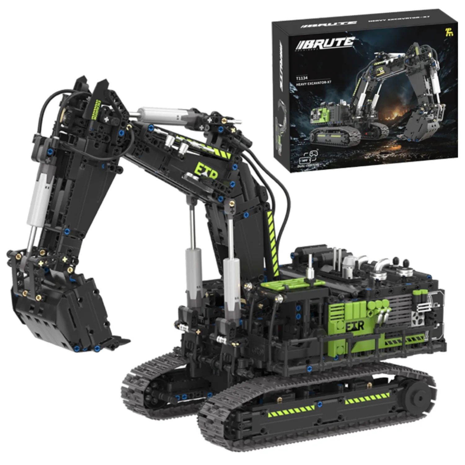 Heavy Excavator X7 Technical Building Blocks APP Remote Control Crawler Digger Bricks Model High Difficulty Assembly Toy Gift