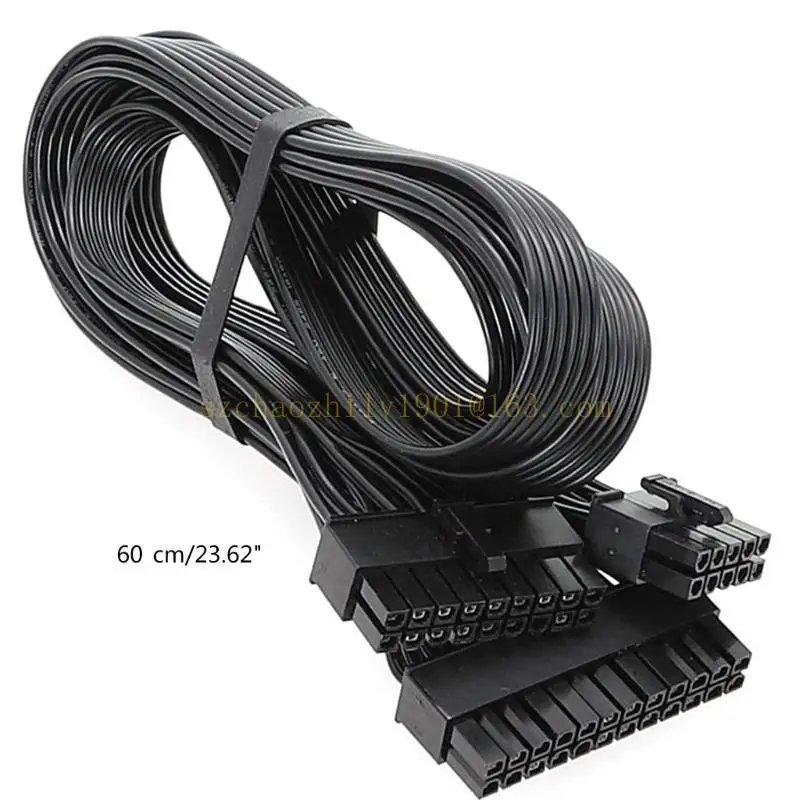 62KA 고품질 18AWG 블랙 플랫 케이블 변환 G + G3 P2 T2 시리즈 전원 공급 장치의 경우 10pin + 18pin ~ 24pin