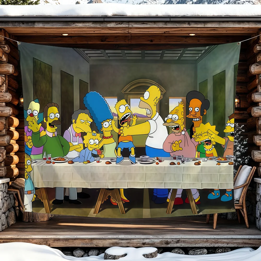 Cartoon The S-simpsons flag For Living Room Home Dorm Decor Wall Outdoor Camping Party Banner Gifts