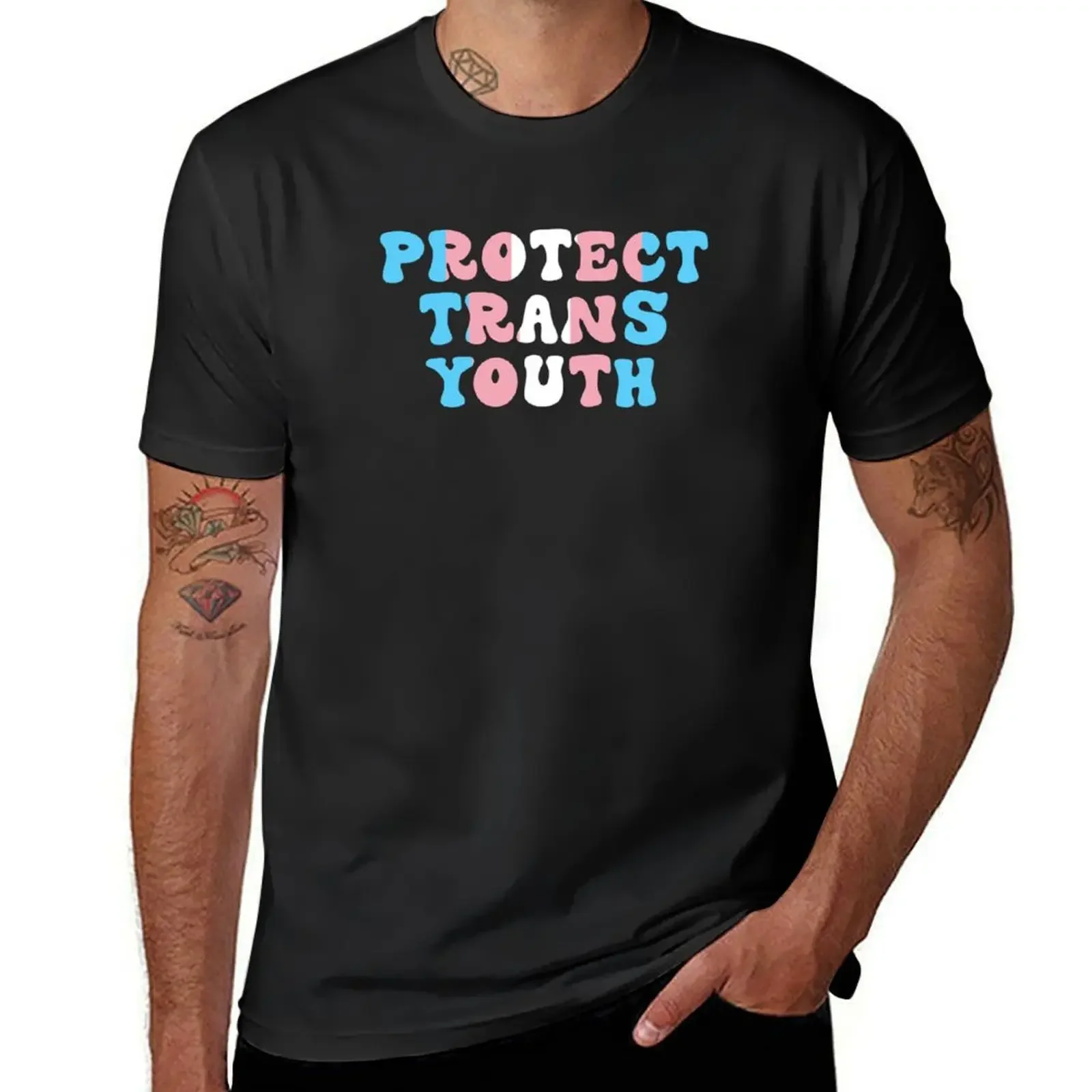 protect trans youth T-Shirt Blouse graphic tee shirt men graphic t shirts