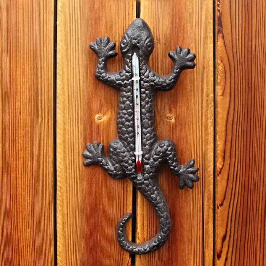 Wall-mounted European-style Cast Iron Crafts Retro Key Thermometer Retro Indoor Courtyard Home Wall Decoration Room Decor