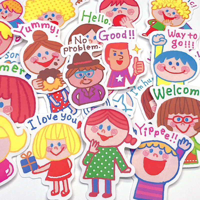 24pcs Stickers Scrapbooking Cute Kawaii Stationery Baby Photo Album Growth Diary DIY Sticker Tool Korean