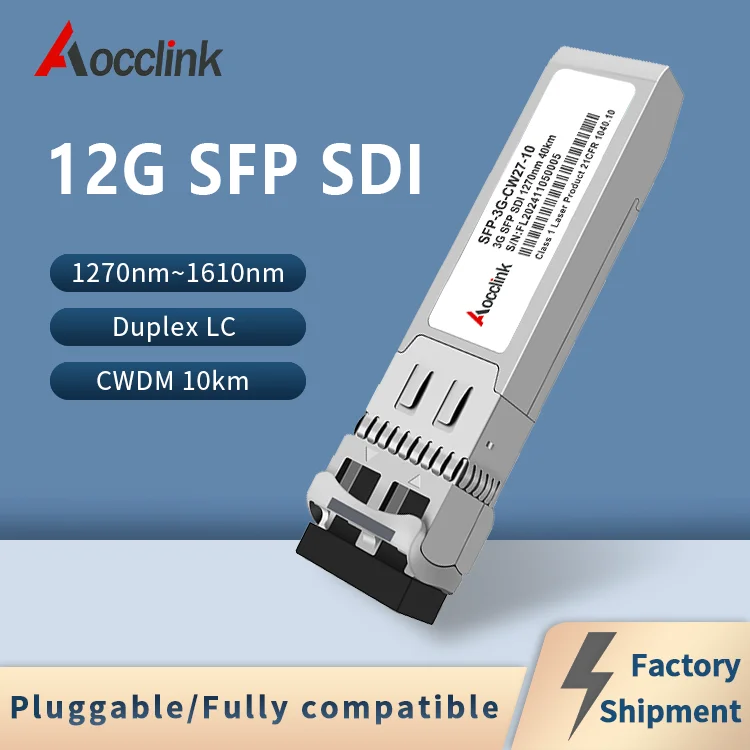 

Оптический модуль передачи видео SFP 12G SDI, оборудование SDI, 10 км/40 км, CWDM MuxDemux 1270/1330/1550/1610 нм, совместим с BlackMagic