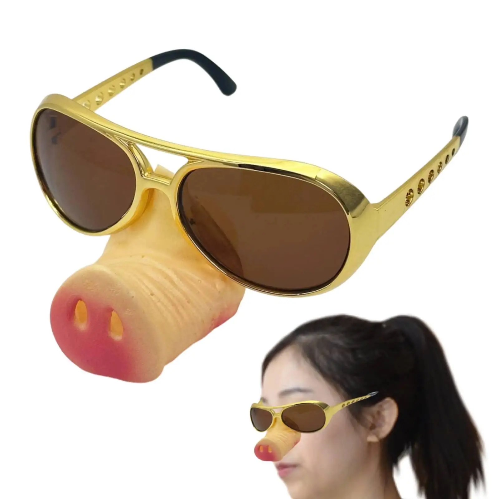 Pig Nose Glasses Photo Props Dressing up Eyewear Costume Accessories Party Sunglasses Decorative for Holiday Gag Party Supplies