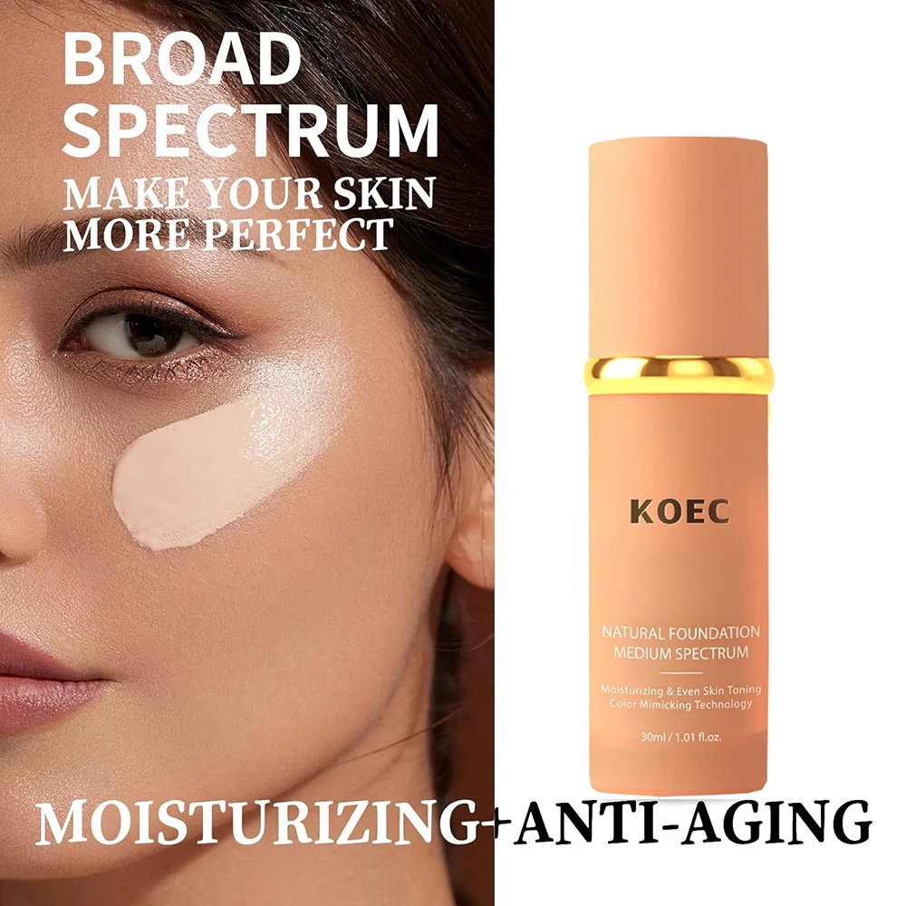 4-in-1 Foundation Hydrating Light/Medium Spectrum Full Coverage Lotion Foundation, Protecting from Sun with Concealer Waterproof image 4