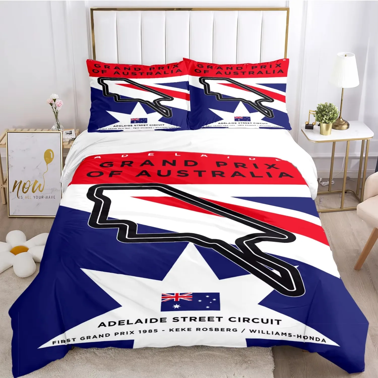 F1 International Track Duvet Cover Comforter Bedding set Soft Quilt Cover and Pillowcases for Teens Boy Single Double Queen King