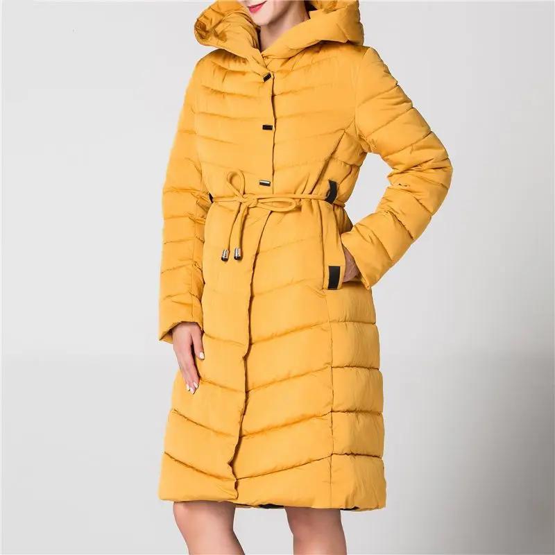 High Quality Jacket Women Autumn Winter Solid Cotton Coat Female Long Sleeve Parkas With Hood Slim Long Jackets For Women