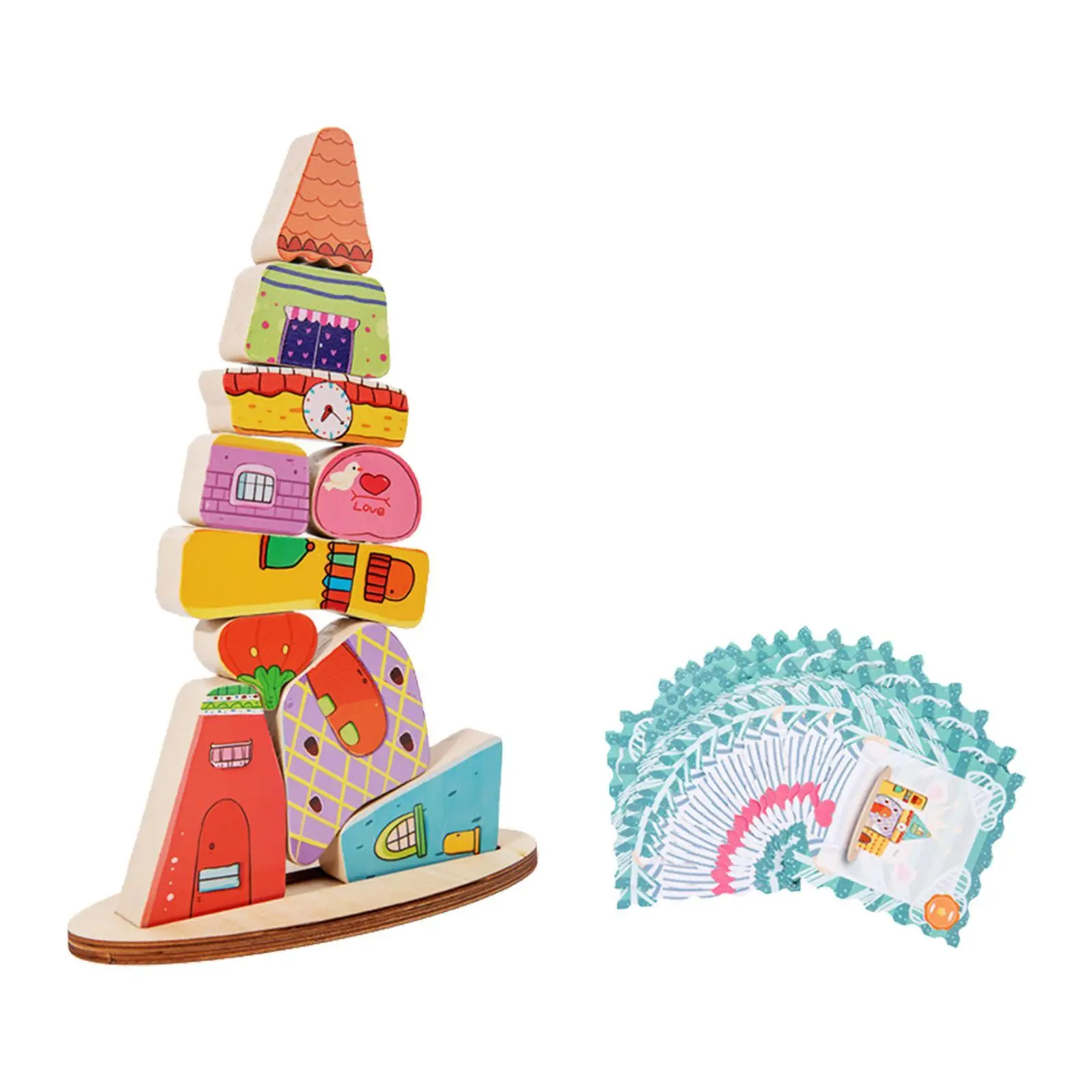 Balance Stacking Colorful Blocks Early Education Toys Wooden Stacking Blocks