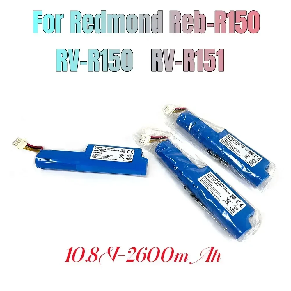 100 % Original. 10,8 V 2600 mAh wiederaufladbarer Lithium-Akku, geeignet für Redmond Red-R150 RV-R150 RV-R151 Staubsauger.