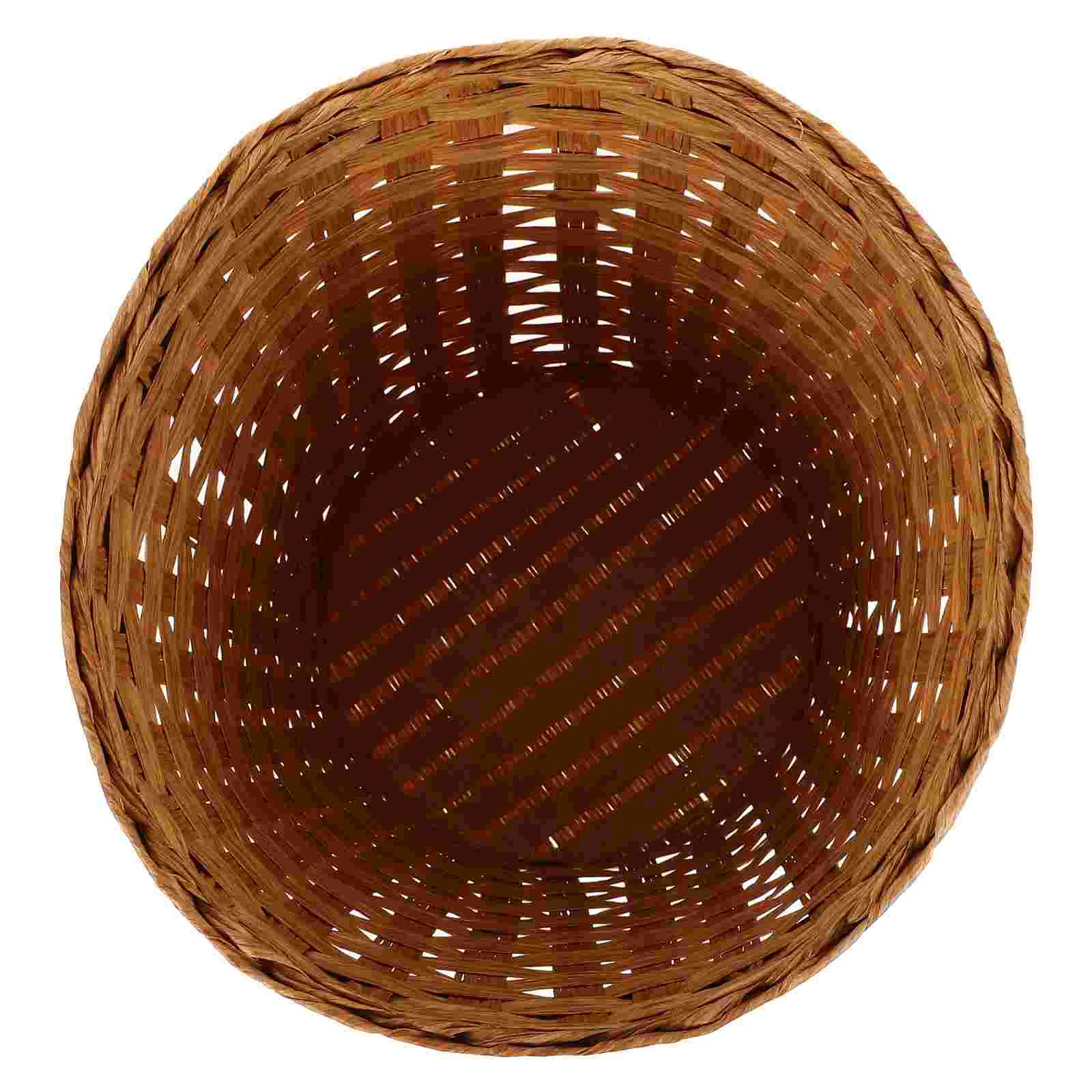 

10PCS Rattan Handwoven Trash Friendly Bamboo Storage Basket Wicker Litter Bin Home Decor Office Bedroom Bathroom