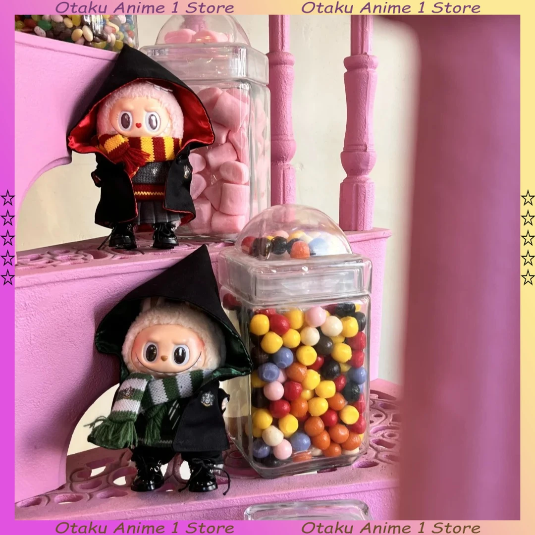 5 Teile/satz Labubu Schule der Magie Anzug Nette Magische Umhang Uniform Mini Plüsch Puppe Kleidung Outfit Mode Puppe Zubehör Geschenke
