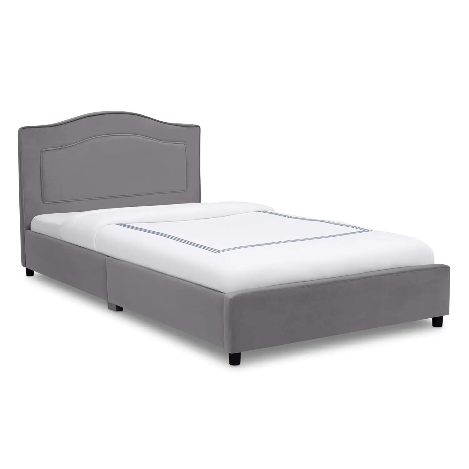 Upholstered Twin Bed, Grey