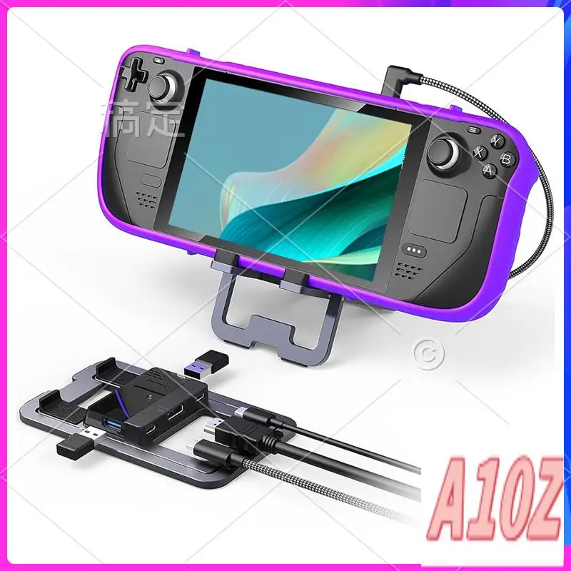 

0Z-5 In 1 USB C Docking Station, Foldable Metal Charging Stand For Steam Deck/Switch/ROG Ally X/Legion Go