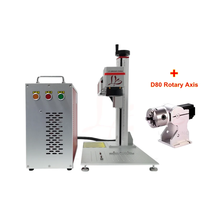 آلة الوسم بالليزر DAVI Co2 30W 40W 60W نقش الخشب وسم على المواد غير المعدنية مع محور دوار D80