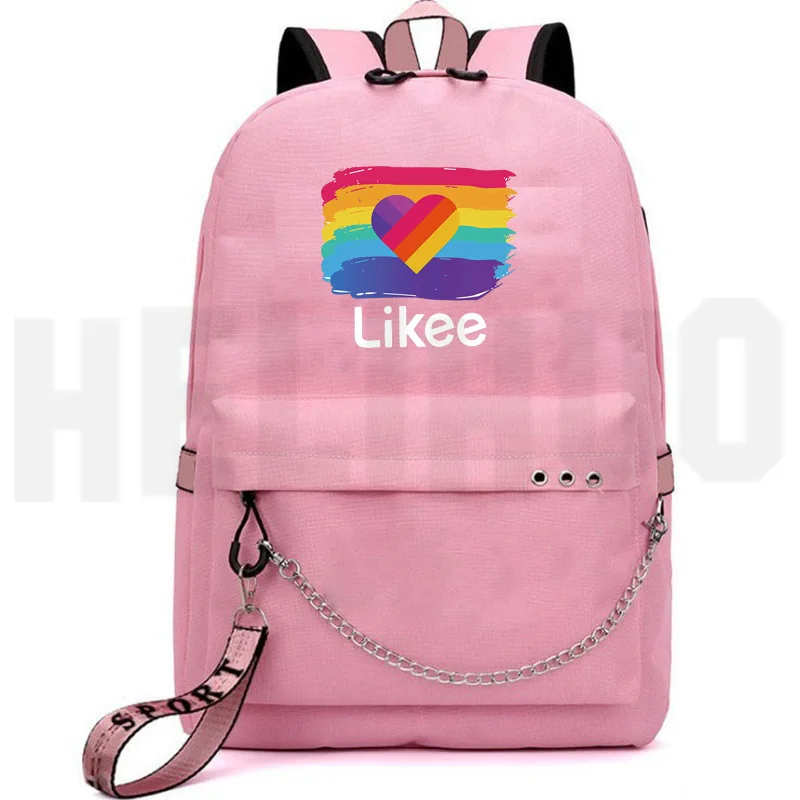 Likee Schoolbag Backpack USB Charging LIKEE Video App Laptop Backpack School Bags for Teenage Girls 2020 Russian Zipper Bookbag