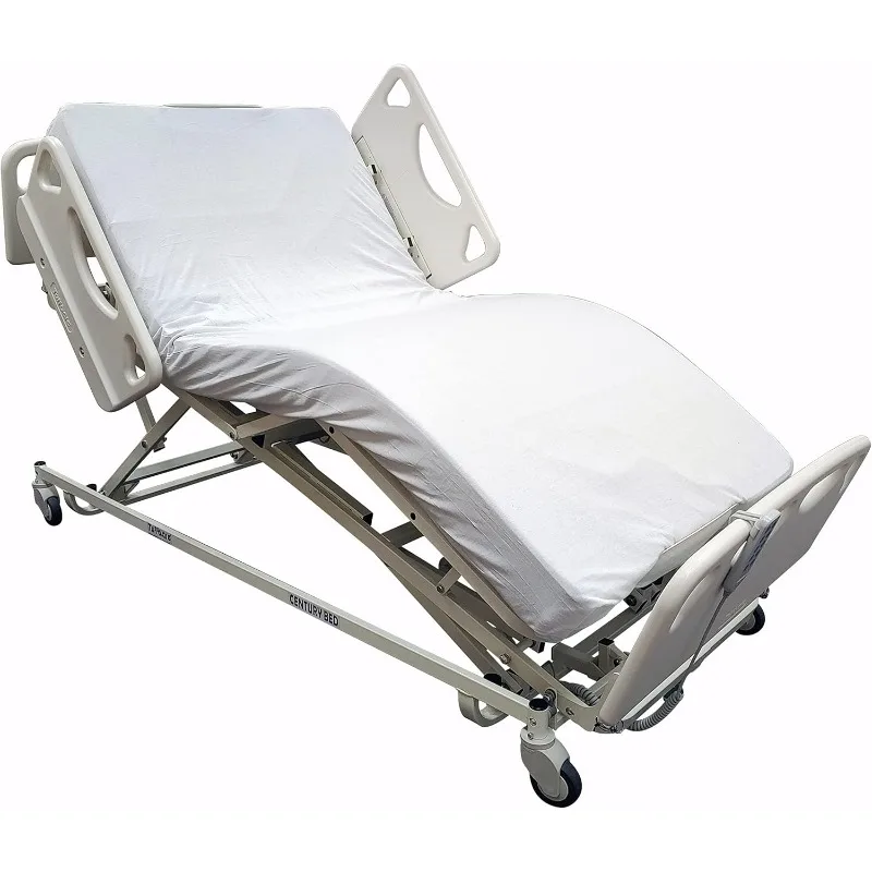 

Century Hospital Bed, 5 Function Full Electric Long Term Care Low Bed with High Density Foam Mattress & Half Rail Package