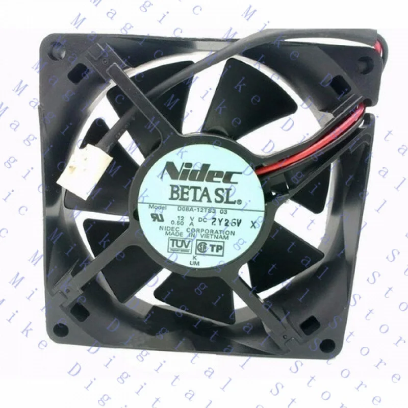 

UU ДЛЯ NIDEC D08A-12TS3 80*80*25 мм 8 см 80x80x25 мм DC 12 В 0,50 А 2-контактный охлаждающий вентилятор