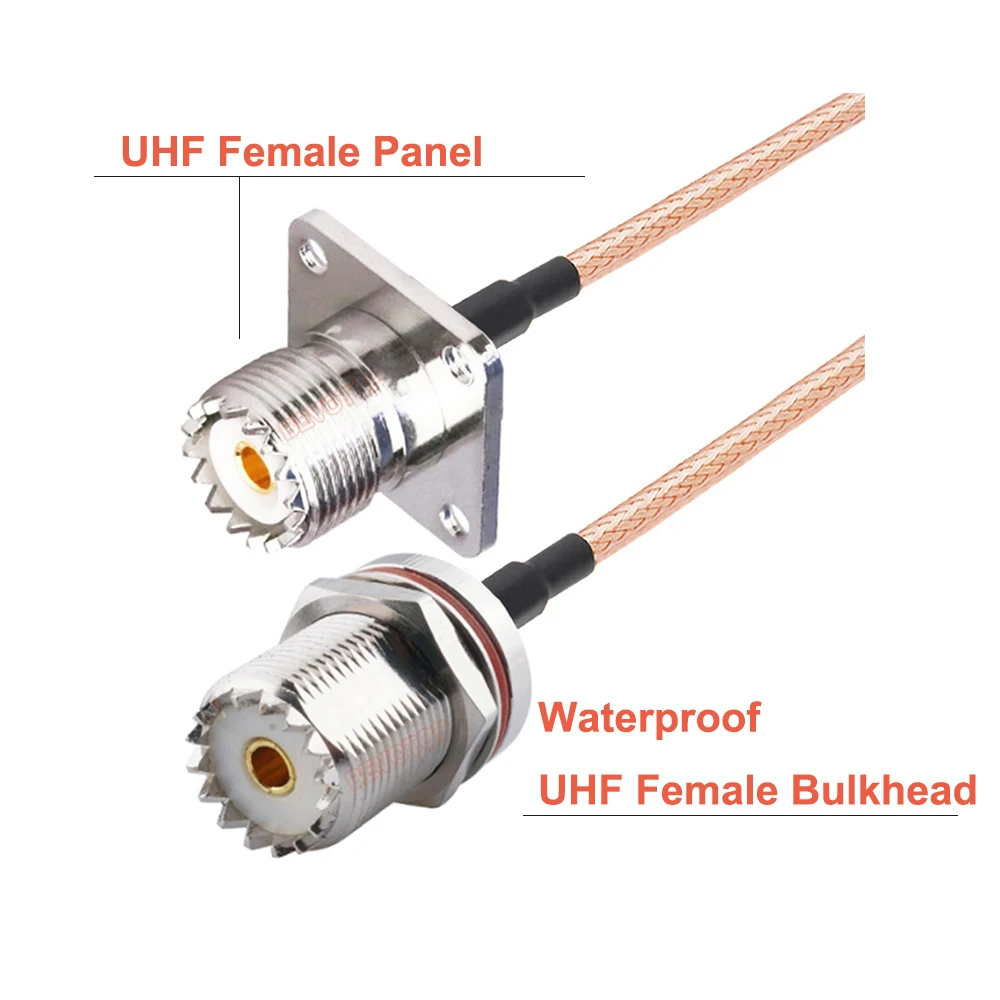 BEVOTOP UHF zu UHF Kabel SO239 UHF Weibliche SO-239 Panel Montieren Jumper RG316 Zopf 50 Ohm RF Koaxial verlängerung Kabel Adapter