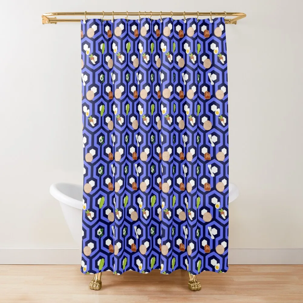 Overlooked Seder Plate in Blue Shower Curtain Luxury Bathroom Shower Waterproof Shower Bathroom Fabric Curtain