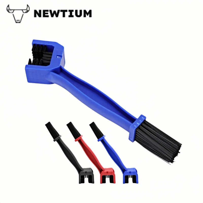 Motorcycle & Bicycle Chain Cleaning Combo Kit - 3-Sided Heavy Duty Brush & Scrubber Set, Universal Bike Maintenance Tools