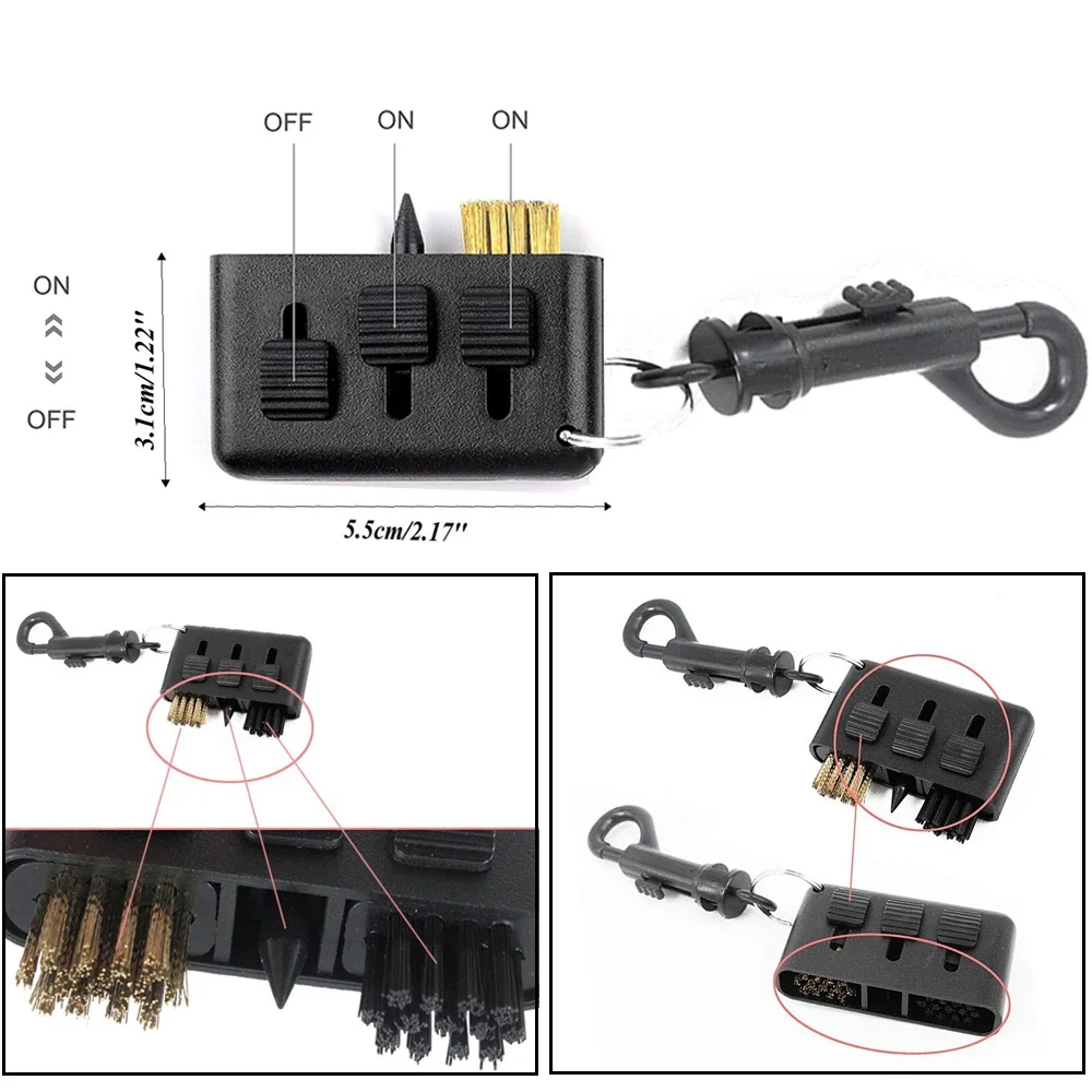Nettoyeur de brosse portable 3 en 1 pour club de golf, rainure, putter, coin, balle, livres, pointes, poche, kit, outil, aides à l'entraînement, accessoires