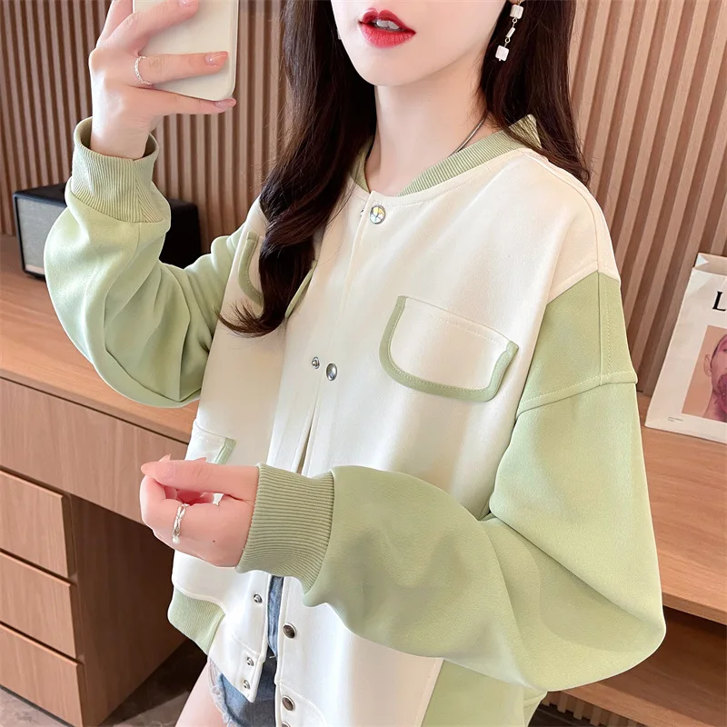 Damessweatshirts Oversize Lange mouw Rood V-hals Splitsen Persoonlijkheid Kaploos Micro Minimalistisch Geruit Dames Paar Slank