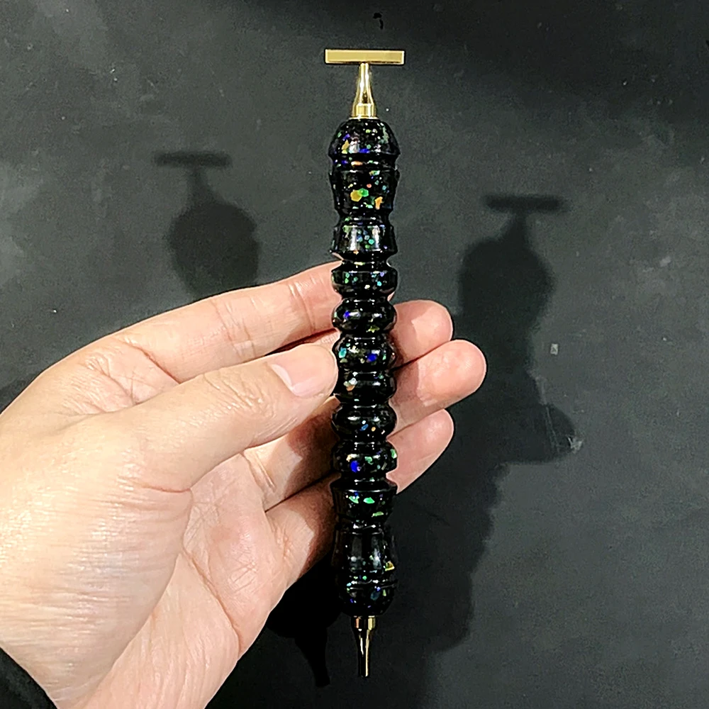 HOMFUN Glänzender Diamant-Malstift, Farbiges Stickerei-Nadelstichwerkzeug, Metall-Schraubgewinde-Spitzen Zubehör