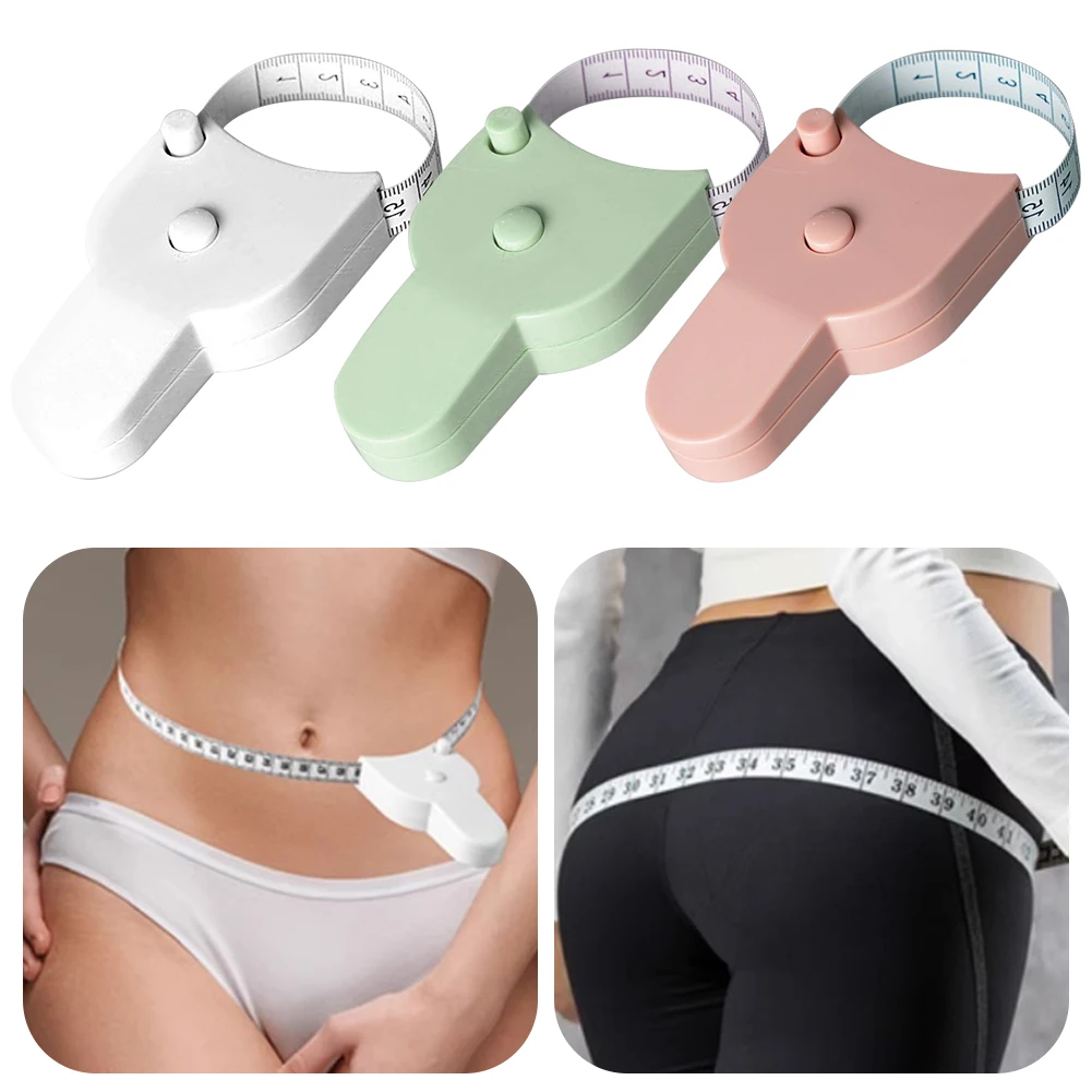 

150 Cm Body Measuring Tape Retractable Measuring Tape Push Button Retract Self-Tightening Measure Ruler for Body Waist Chest Leg