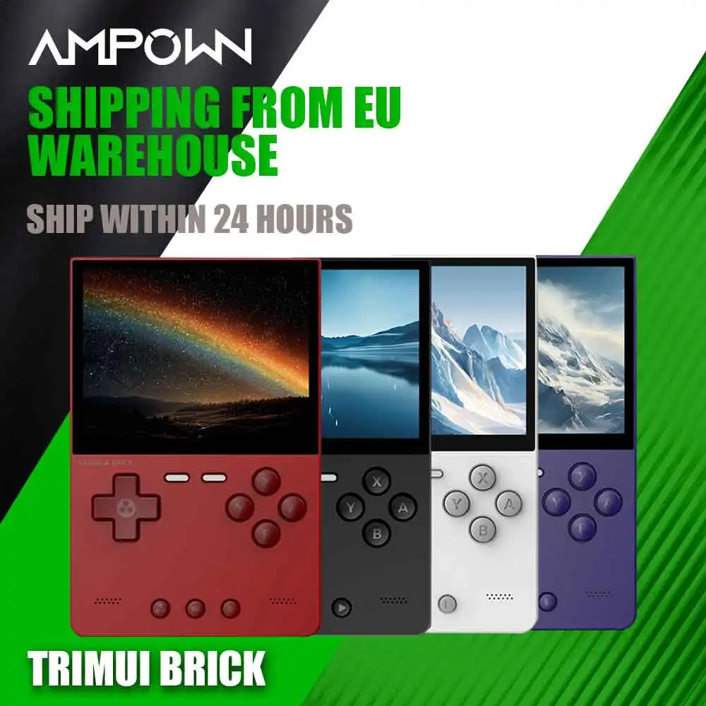 AMPOWN Trimui brique rétro Console de jeu Portable 3.2 ''écran IPS lecteur vidéo Portable émulateur système Linux entrepôt ue