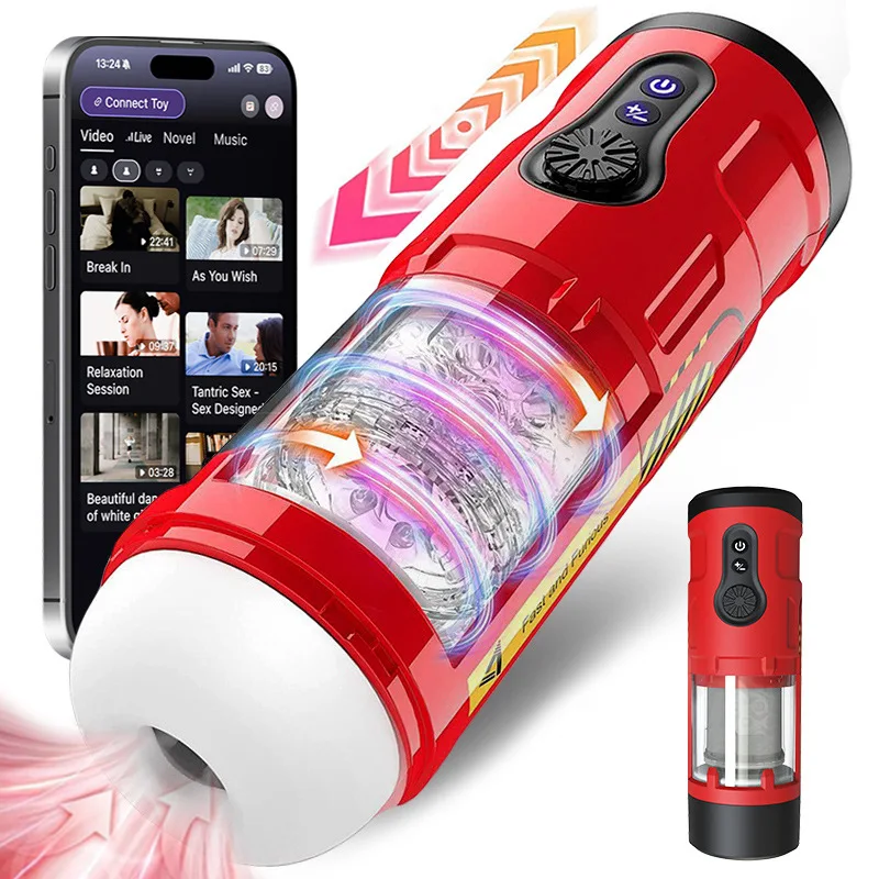 Vibrating Male Masturbator Sex Toys for Men Telescopic Rotation Penis Pump Pocket Pussy Male Stroker Blowjob Penis Training