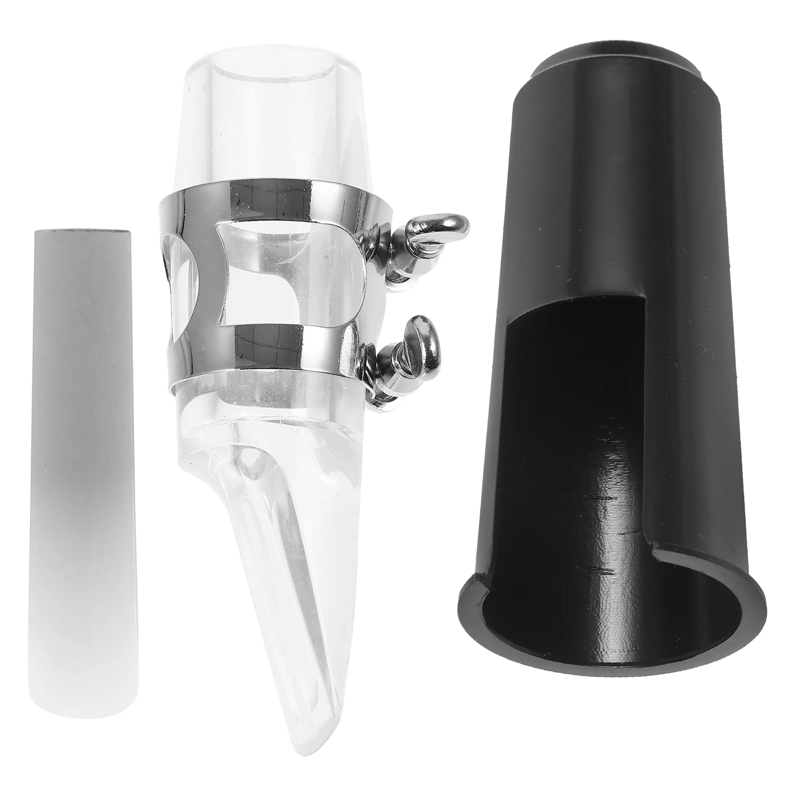 

Saxophone Mouthpiece Cap Alto Reeds Accessories Portable Metal ABS Sax Mouthpieces Cushions Replacement Parts Alto Soprano Tenor