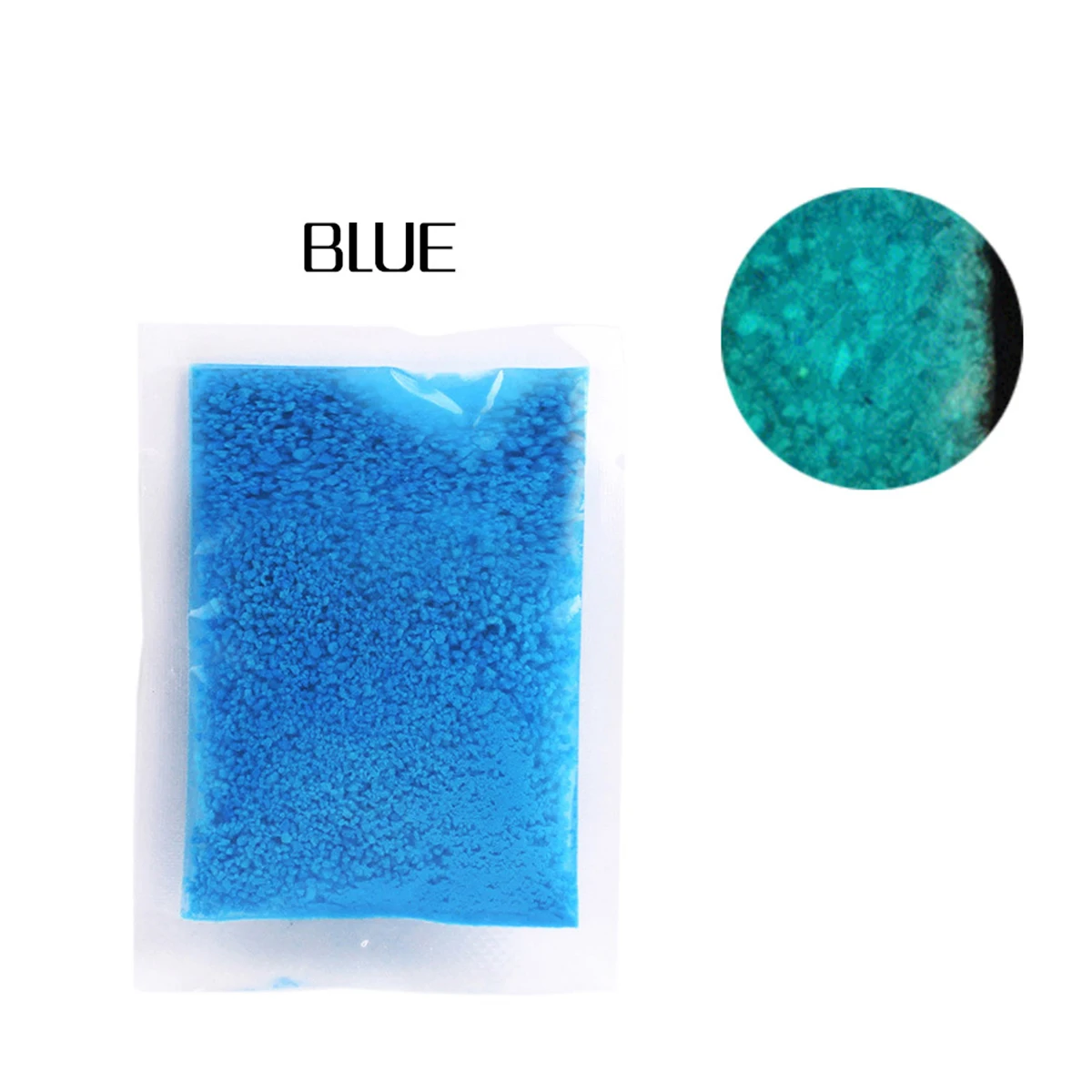2 pezzi 2 confezioni 20G blu bagliore nel buio sabbia in polvere pigmento luminoso di alta qualità fluorescente per nail art decorazioni per interni ed esterni