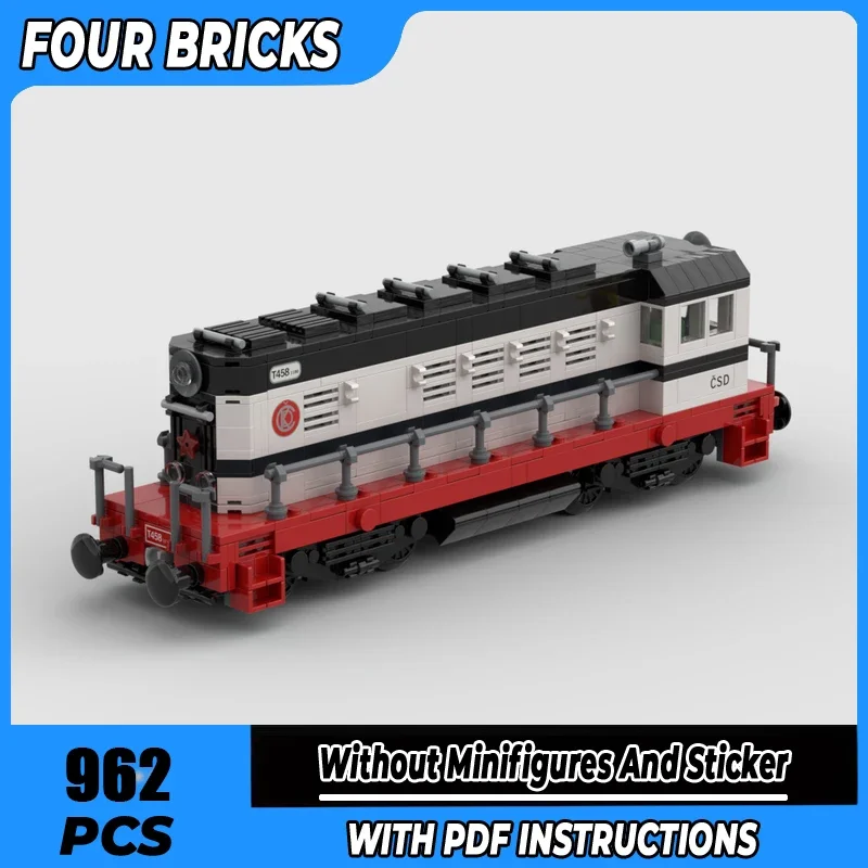 

Moc Building Blocks ČSD Class T 458.1 Diesel Locomotive Technology Modular Bricks Model Gifts Christmas Toys DIY Sets Assembly