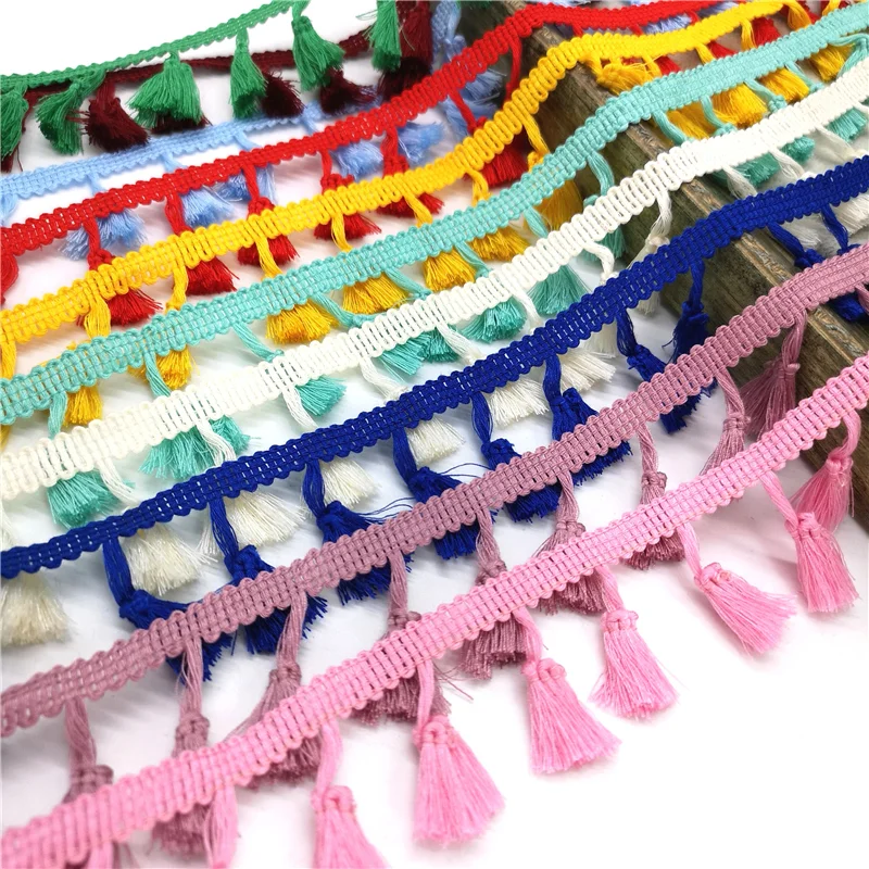 

2 Yards Lace Trim Sewing Ribbon Tassel Fringe Cotton Ethnic Latin Dress Stage Garment Curtain Decorative DIY Fringe Trim