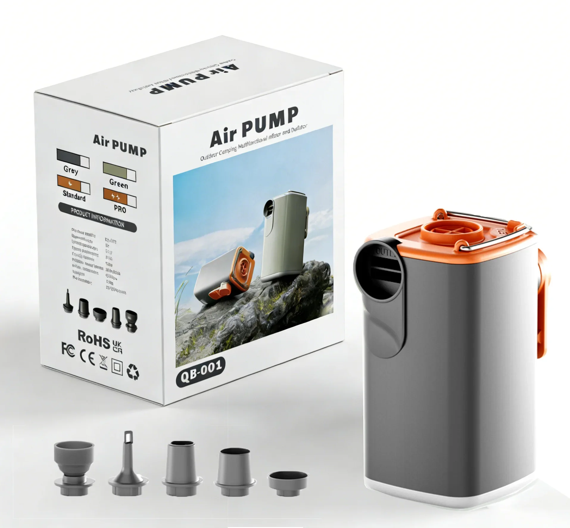 Portable Air Pump with LED Light, 1300mAh USB Rechargeable to Inflate Deflate for Pool Floats, Air Bed, Vacuum Storage Bags
