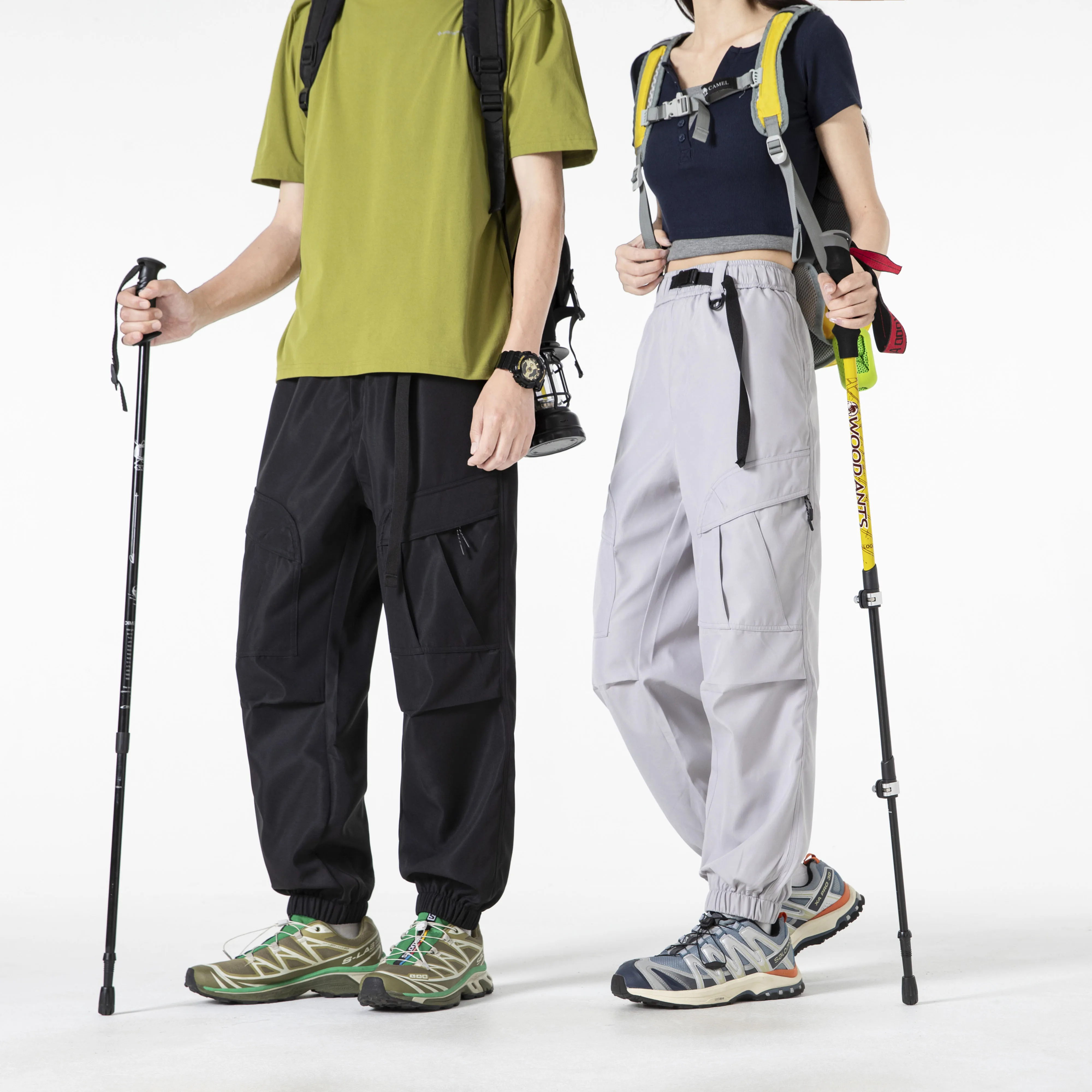 

New American retro multi pocket work pants for men autumn new loose straight leg wide leg trousers