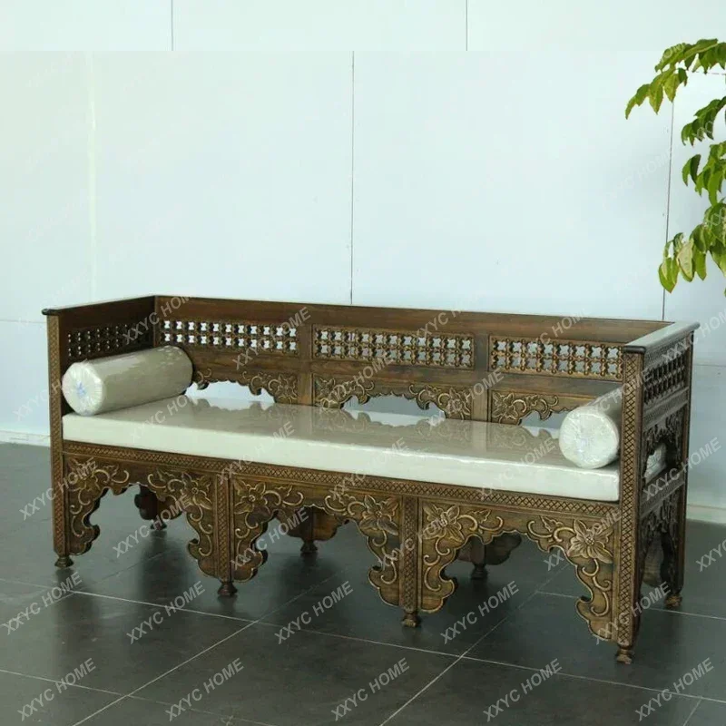 Y South East Asia style solid wood sofa India Moroccan furniture Double-sided carved solid wood sofa