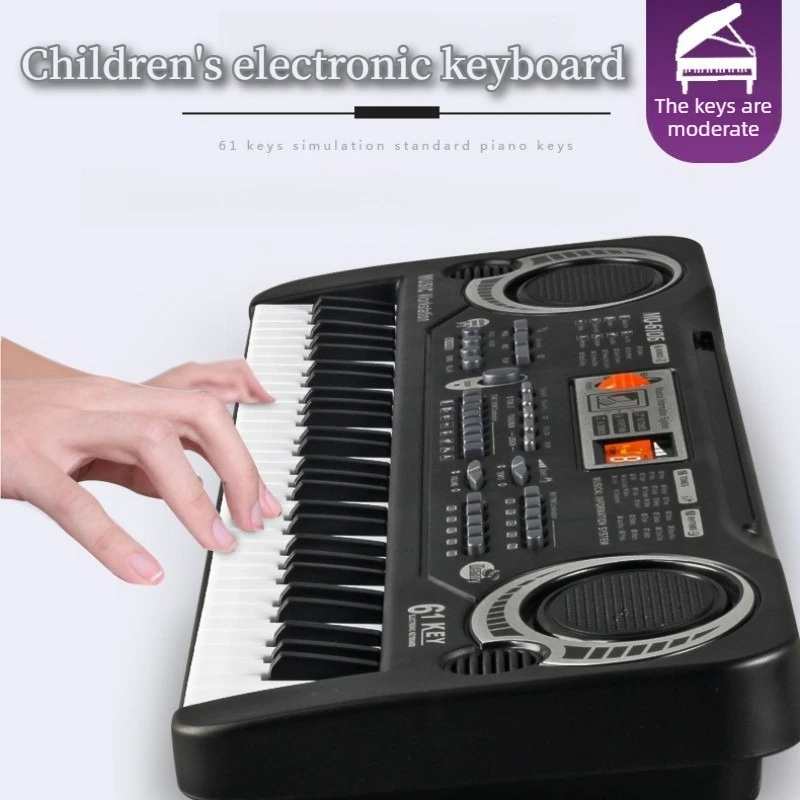 61 Keys Multi-Functional Electronic Piano Kids Education Musical Keyboard Instrument Toy with Microphone Kid Birthday Gift